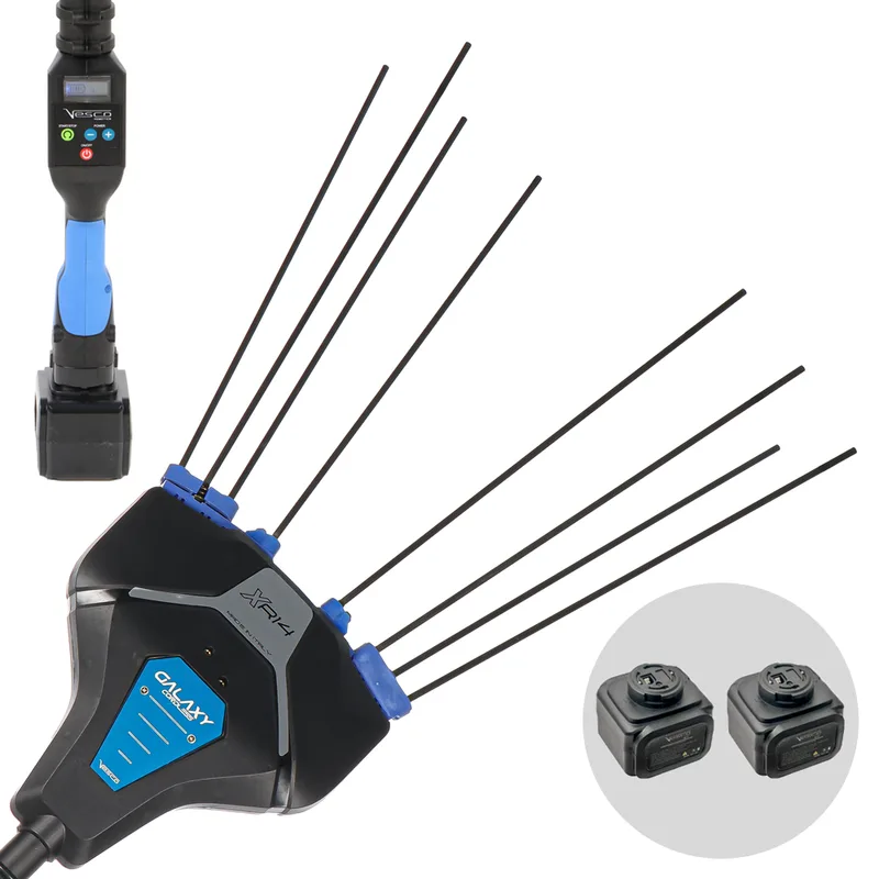 Vesco galaxy XR21T.1 carbon - Peigne vibreur à batterie au lithium - Perche télescopique carbone de 210 à 320 cm - 2 x 21,6 V 4,5 Ah