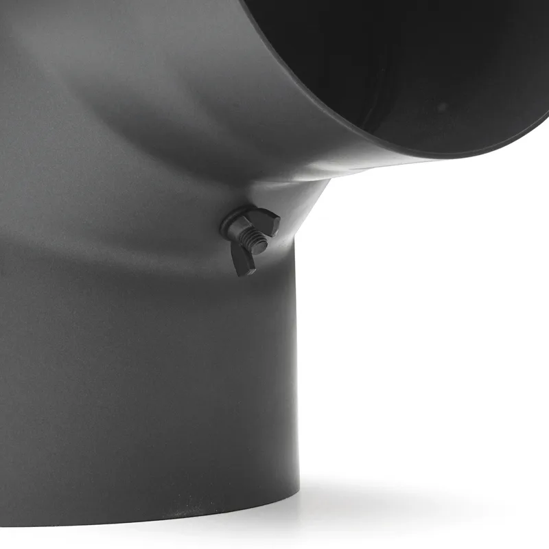 Raik Basic coude de tuyau de fumée 160mm gris fonte 90° avec porte pour tuyau de fumée / conduit de fumée
