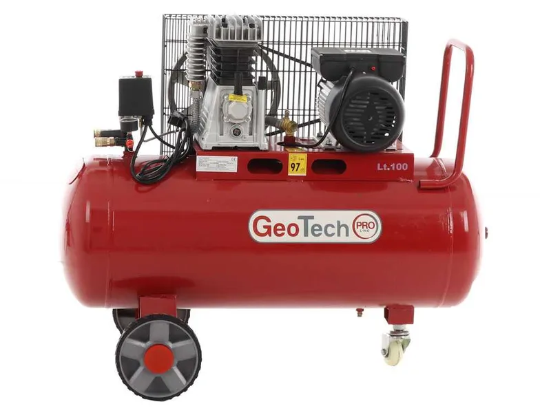 GeoTech Pro BACP100-8-2 - Compresseur d'air électrique à courroie - Moteur 2 CV - 100 L - 8 bars