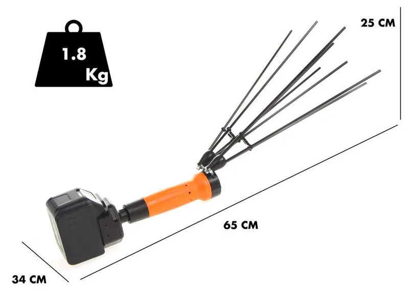 Jolly V34 - Peigne vibreur à batteries au lithium - 170 / 301cm