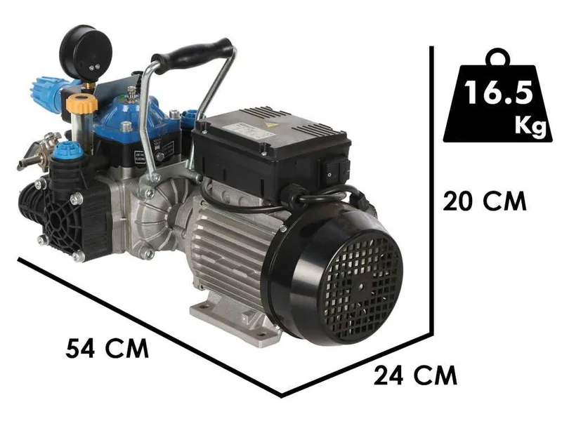 Kit Motopompe électrique de pulvérisation avec chariot - Bertolini Pumps POLY 2030 H.P. RTE.1 - Pour produits chimiques et acides