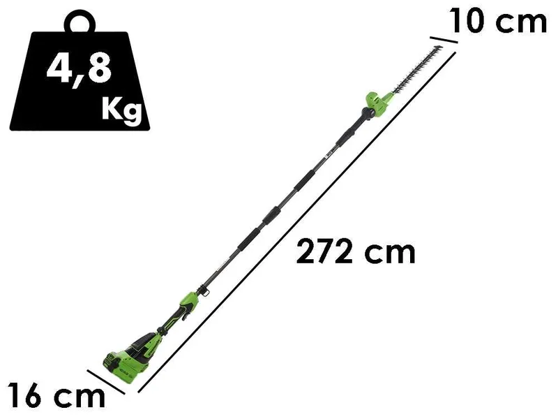 Greenworks PH40B01-01 - Taille-haie électrique sur perche orientable - 40 V/2 Ah