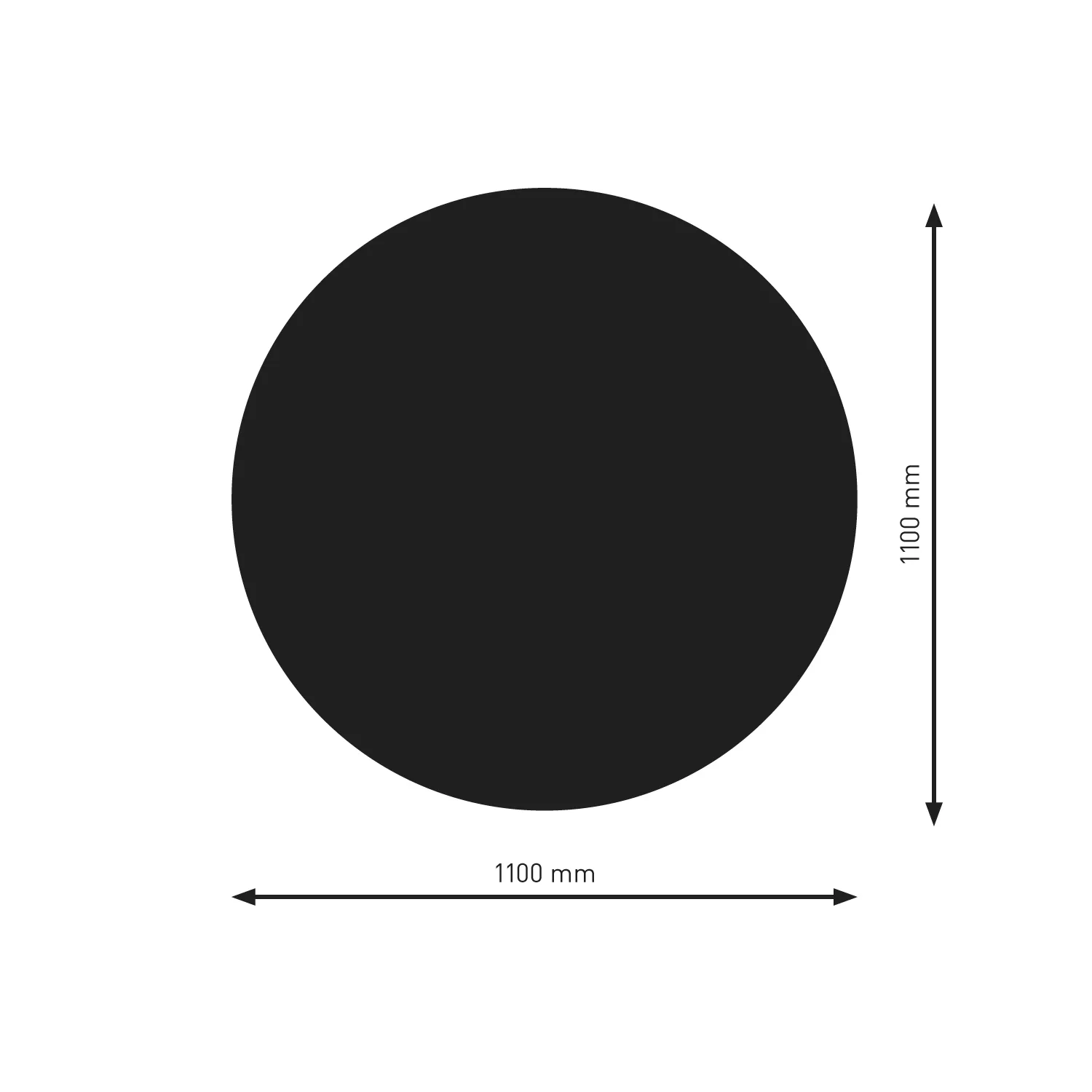 Plaque de sol Raik B8 cercle noir revêtu par poudre Ø 1100 mm