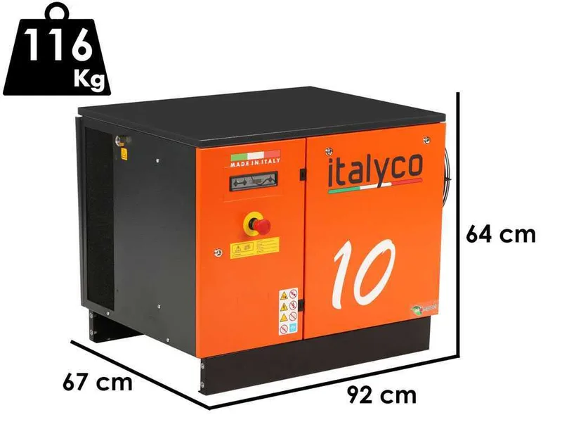 Italyco KV 10 - Compresseur rotatif à vis - Pression max 10 bar
