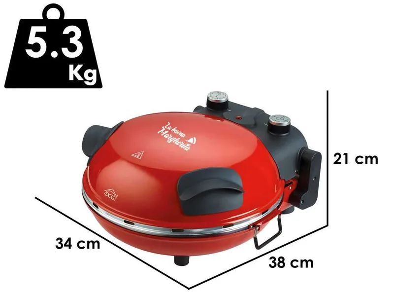 DCG Pizza Maker - Four à pizza électrique - Pierre réfractaire