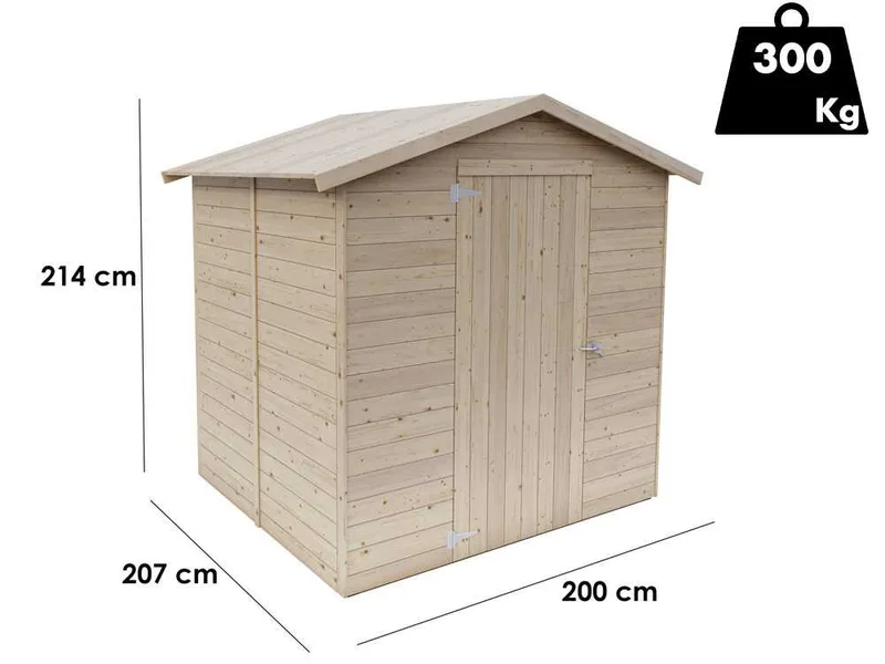 Alce Stefy 200x207 - Abri de jardin en bois - 200x207x214 cm