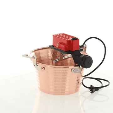 Chaudron en cuivre électrique martelé pour polenta NuovaFac Cuoca Automatica base plate 4L - 5W