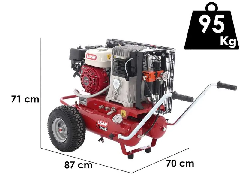 Lisam LM600/30 - Motocompresseur - Moteur Honda GX 200 - 6,5 CV