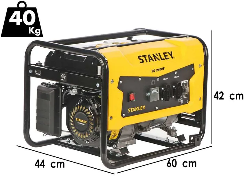Stanley SIG 2400B - Groupe électrogène à essence - AVR 2,3 kW monophasé