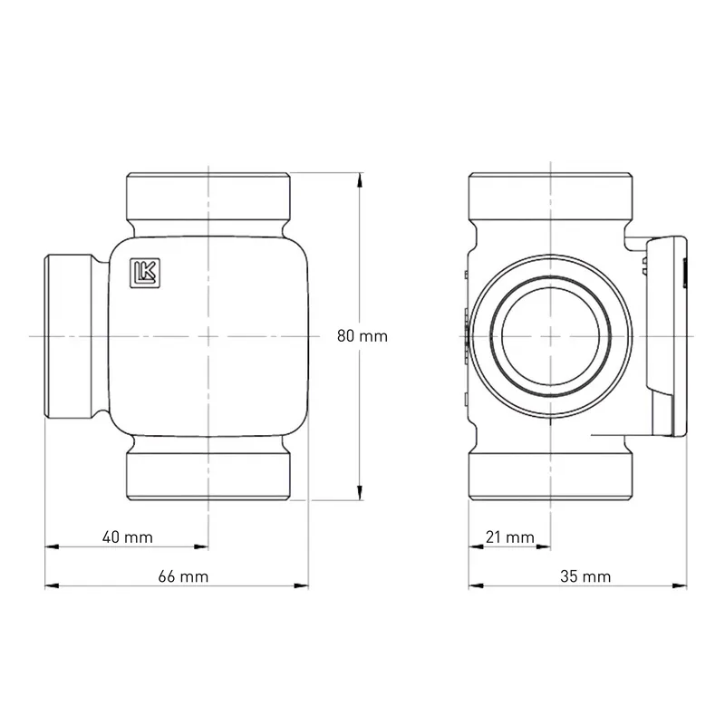 Vanne de zone à 3 voies régulée thermiquement LK Armatur 821 ThermoVar G 1 pouce pour 45°C