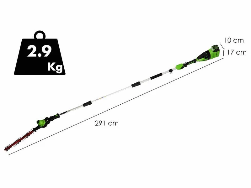 Greenworks GD40PSHK2 - Élagueuse - Taille-haie sur perche de rallonge - 2 x 2Ah 40V