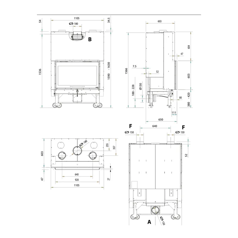 La Nordica MONOBLOCCO 90PA.16 insert de cheminée à bois