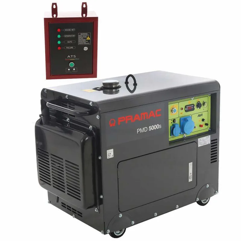 Pramac PMD5000s - Groupe électrogène 5 kW monophasé diesel insonorisé + cadran ATS