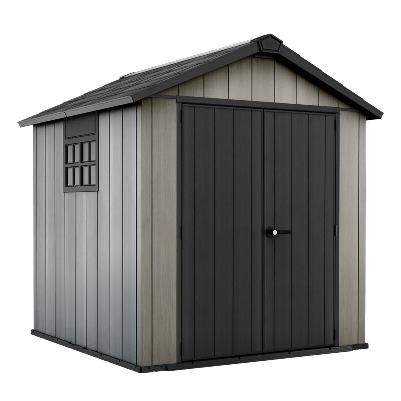 Keter Oakland 757 - Abri de jardin - Avec porte à double battant et fenêtre -229x223.5x242 cm