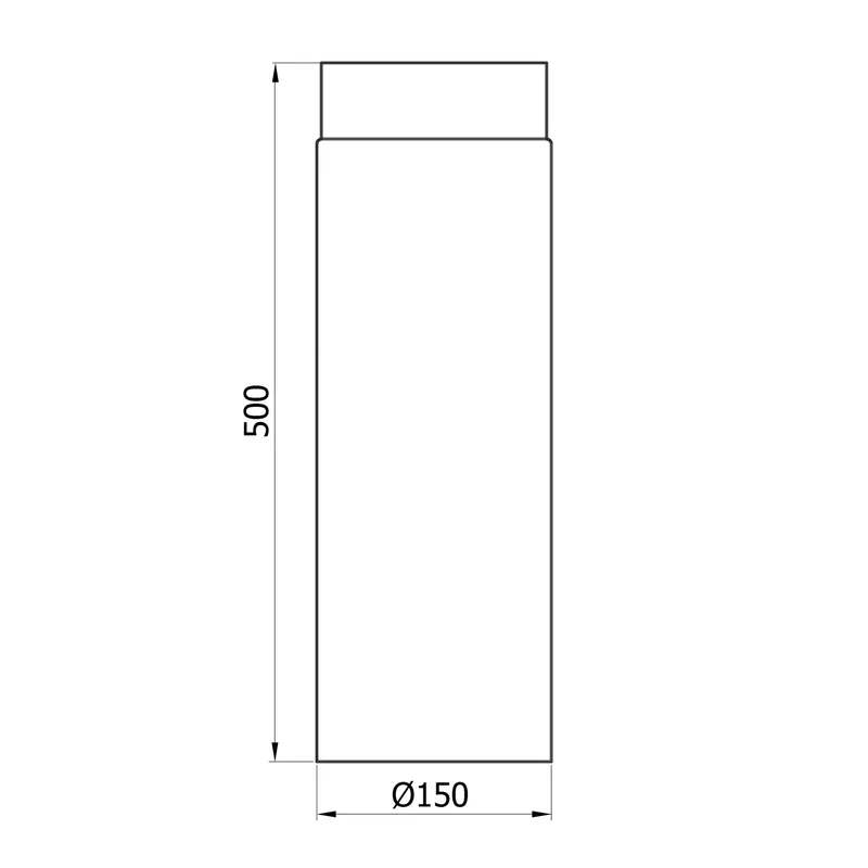 Raik Basic élément de longueur 150mm gris fonte L:500mm pour tuyau de fumée / conduit de fumée