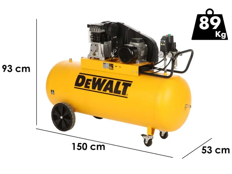 DeWalt DXCMB3T200HE - Compresseur d'air électrique triphasé par courroie - Moteur 3 CV – 200 L