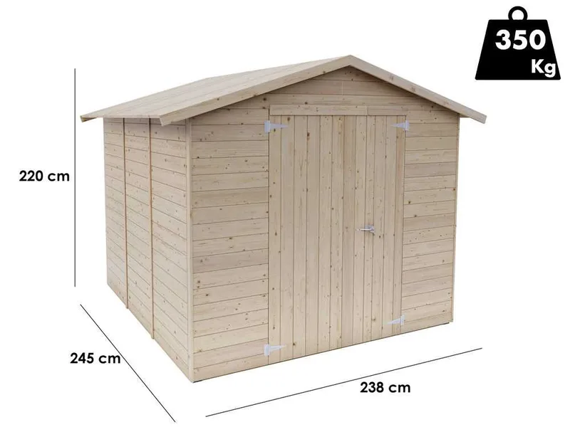 Alce Stefy 238x245 - Abri de jardin en bois - 238x245x220 cm