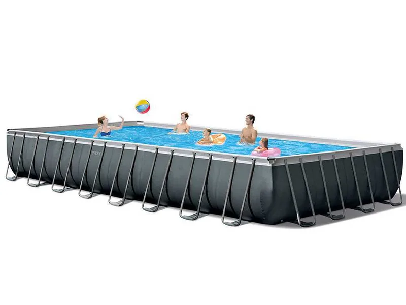 Intex Ultra XTR Frame 26378NP - 975x488x132 cm - Piscine hors-sol + Kit Nettoyage et Volleyball