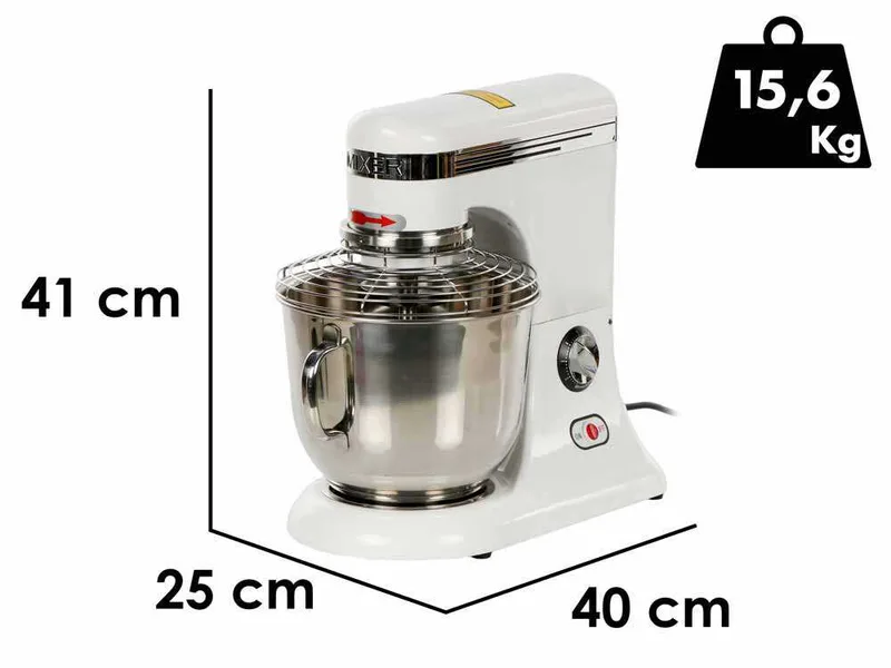 Prismafood iLine MZPL007 - Batteur mélangeur planétaire à vitesse variable - Cuve en inox 7 litres