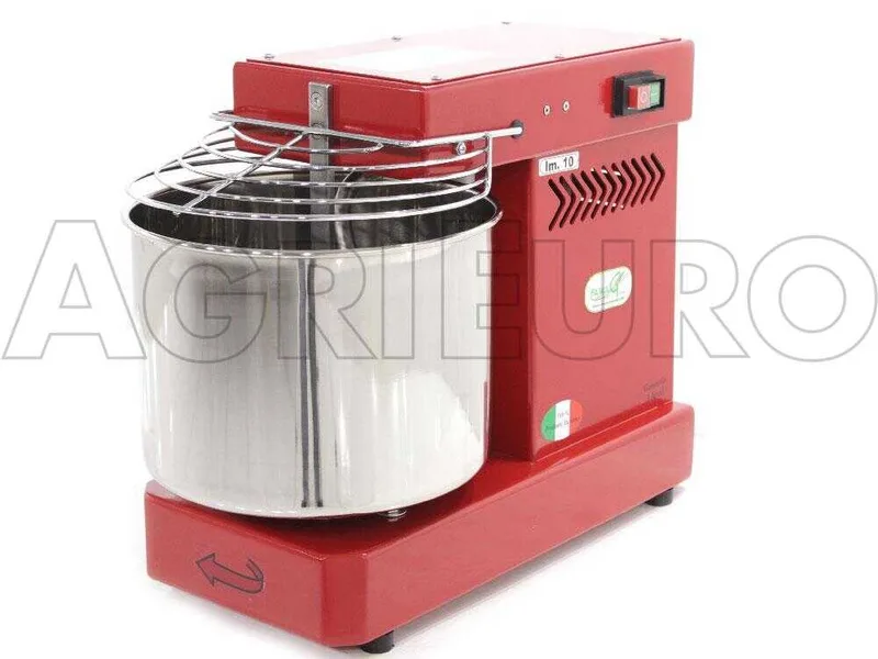 Pétrin à spirale Famag électrique IM 10 d'une capacité de pétrissage de 10 Kg - Rouge