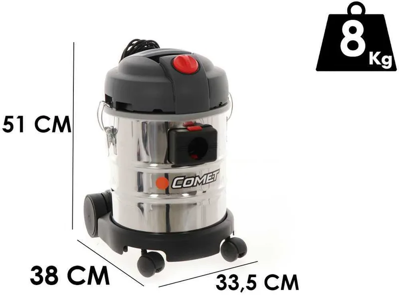 Comet CVP 120 X - Aspirateur multifonction - 20 L - Bidon en acier - Série Professionnelle