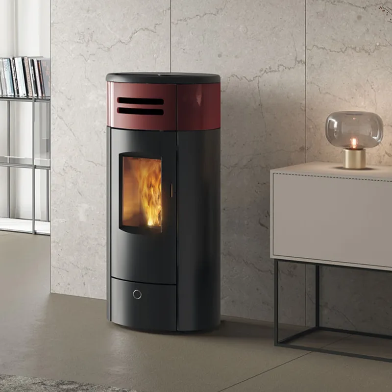 EK63 Yung 130++ Evo Poêle à granulés céramique bordeaux