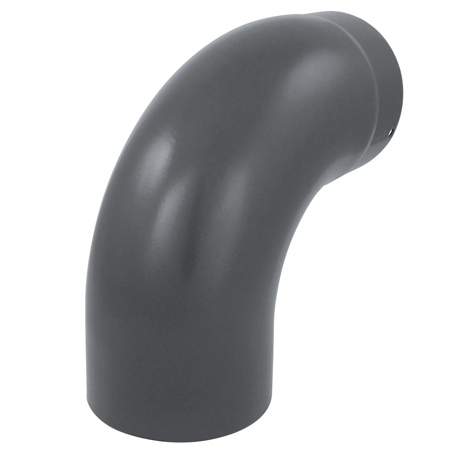 Coude de conduit de fumée / Coude de tuyau de poêle émaillé 150 mm - Coude lisse à 90° Gris