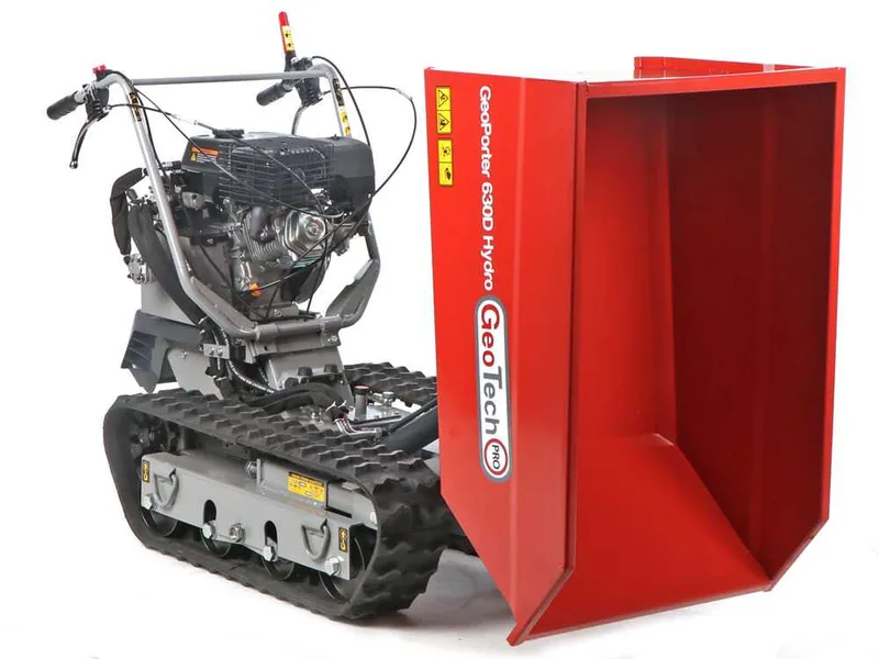 GeoTech Pro GeoPorter 630D Hydro - Brouette à moteur sur chenille - benne dumper hydraulique 600Kg