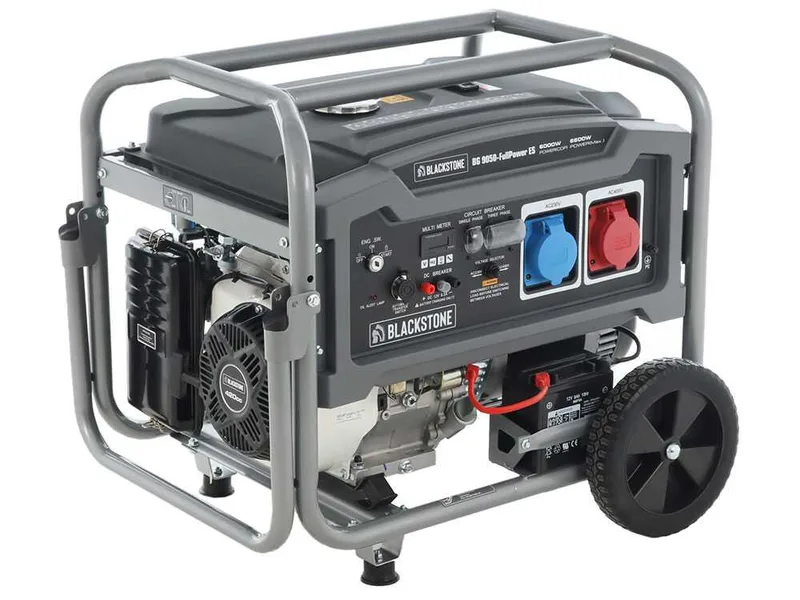 BlackStone BG 9050 - Groupe électrogène sur chariot à essence avec AVR 6.6 kW - Continue 6 kW Full-Power + ATS