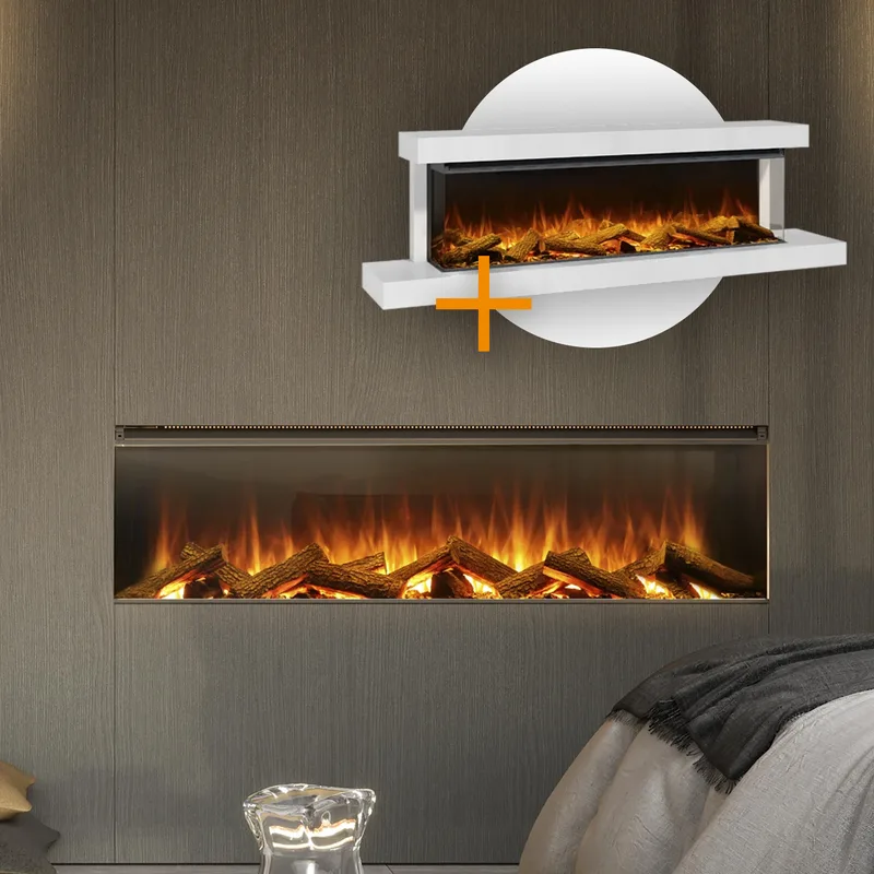 La Nordica Lumen 1600 Cheminée électrique LED blanc craie
