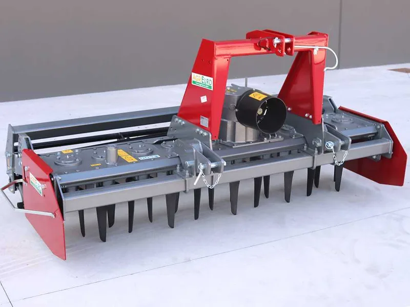 Herse rotative RM225 - largeur de travail 225 cm - 20 lames série lourde - Rouleau à cage
