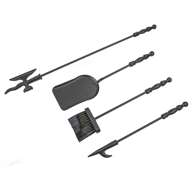 Raik assortiment de cheminée chevalier Hubert, noir, 4 pièces