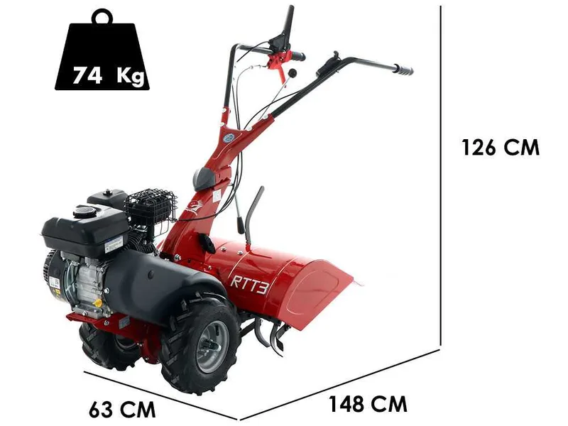 Eurosystems RTT 3 - Motoculteur à essence - Brigs&Stratton CR950 - 7 Cv