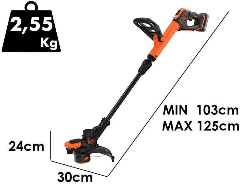 Black & Decker BCST918D1-QW - Coupe-bordure à batterie 18V 2Ah + une batterie 18V 2Ah