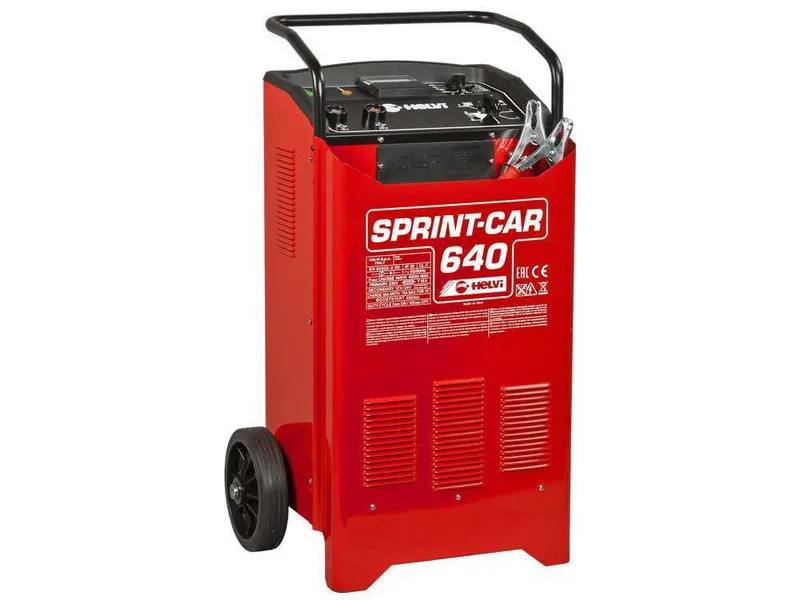 Helvi sprint CAR 640 - Chargeur de batterie et démarreur sur chariot - 12/24V