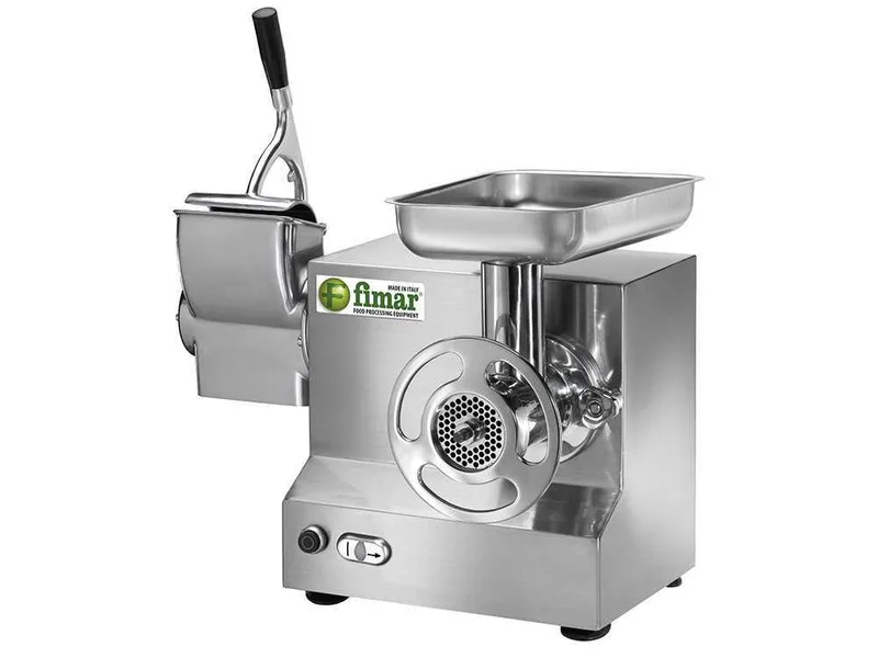 Fimar TC22AT - Hachoir à viande électrique avec râpe intégrée - 230 V - 1.5 CV - Groupe de hachage INOX - Avec inverseur de marche