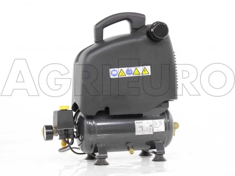 Nuair OM200/6 Sil Tech - Compresseur d'air électrique portatif monophasé silencieux, oil-less - Moteur 1 CV - 6 L