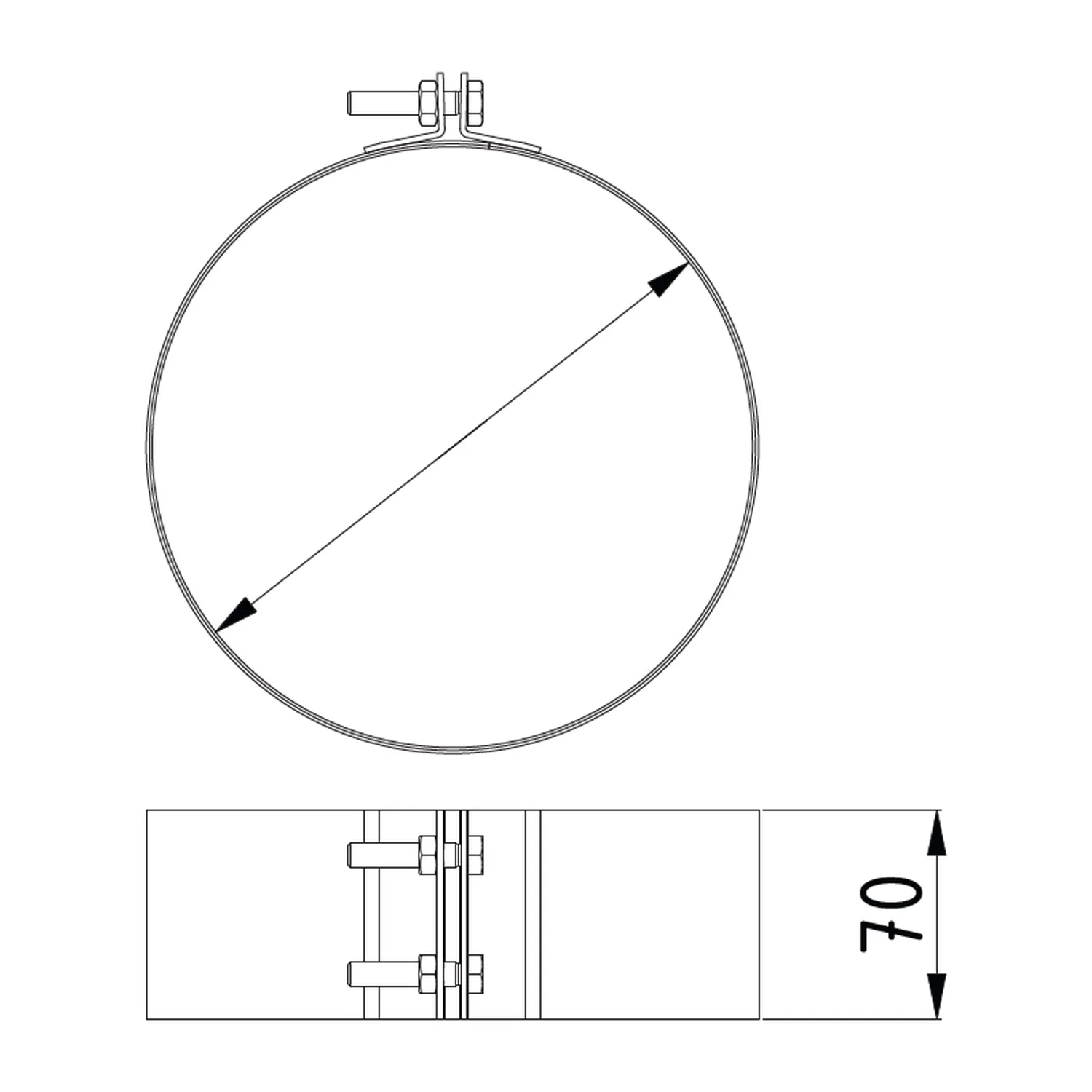 Raik Lifestyle DUO bride 200mm noir pour Lifestyle DUO 150mm pour tuyau de fumée / conduit de fumée