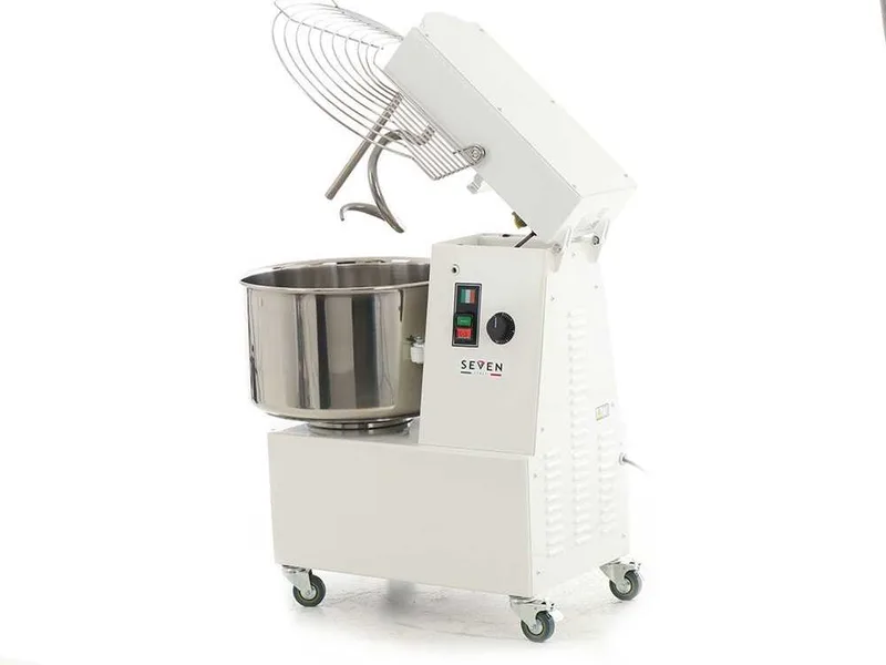 Pétrin à spirale professionnel Seven Italy GHR 40 - 230 V - Avec roues et Minuterie