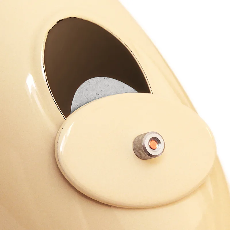 Coude de conduit de fumée / Coude de tuyau de poêle émaillé 130 mm - Coude 90° lisse ivoire avec ouverture de nettoyage