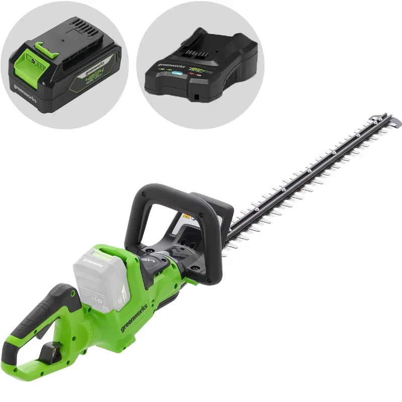 Greenworks HT48DL210-01 - Taille-haie à batterie 48 V/2 Ah - Lame de 66 cm