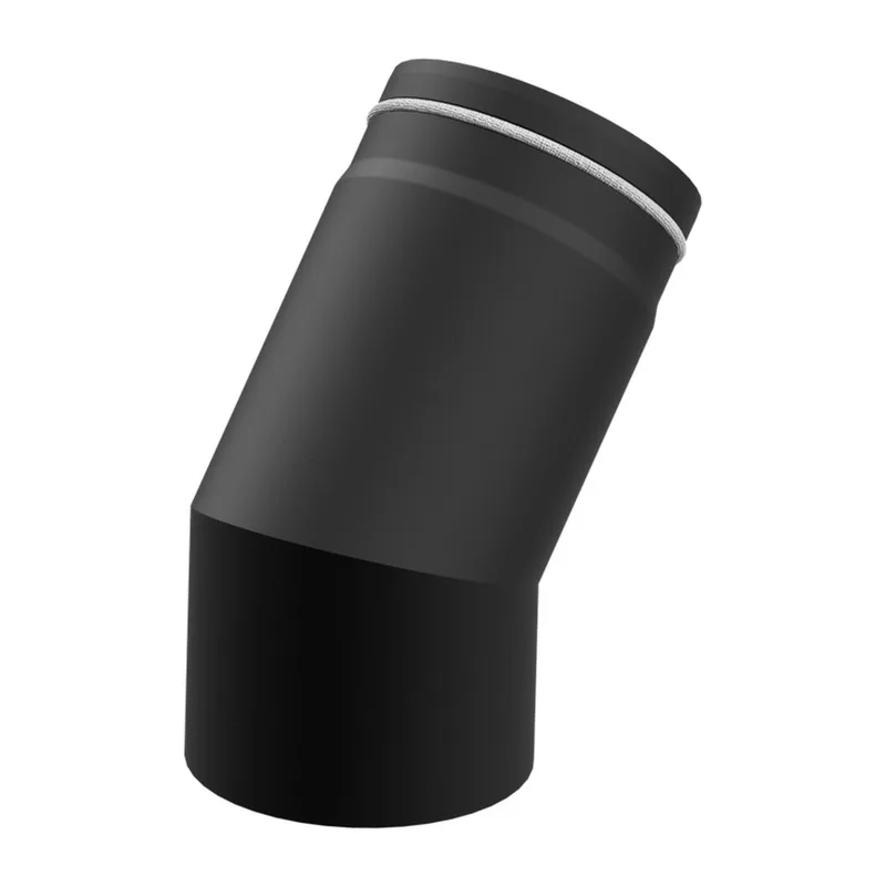 Raik Bogen LS diamètre 150/45° rétréci 2-pièces avec porte insérée noir