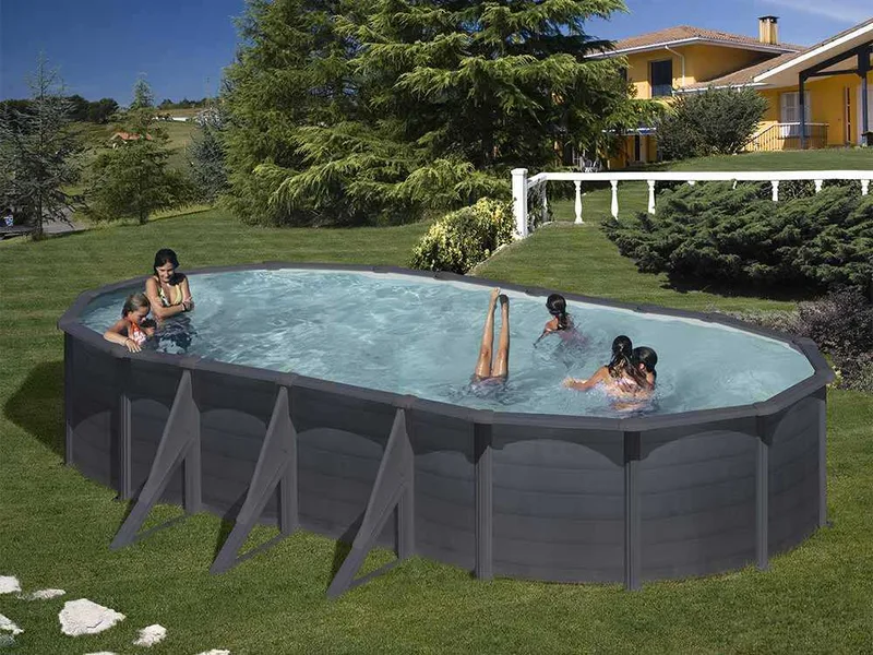 Gre Kea Ovale 730x375x120cm - Piscine hors-sol en acier