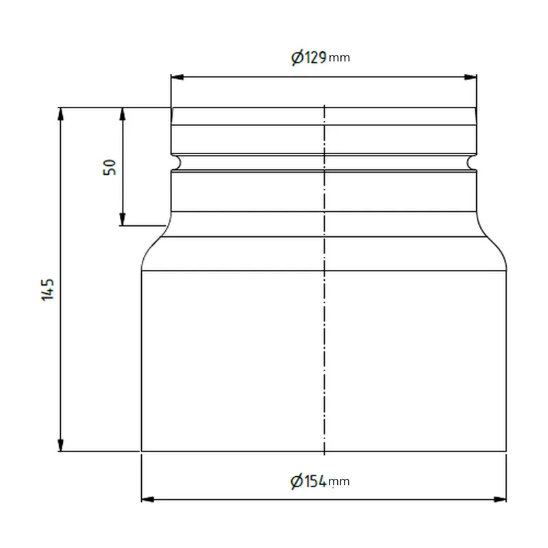 Raik réduction LS diamètre 150w/diamètre 130e gris