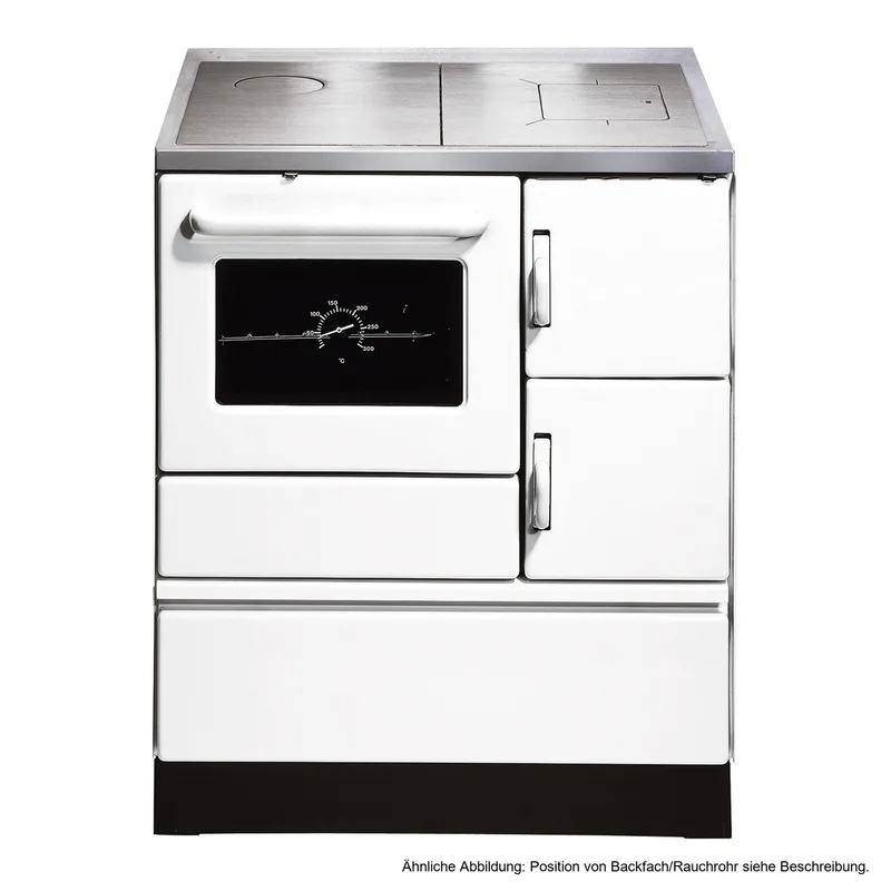 Wamsler K 128 Cuisinière à bois à droite blanc avec plaque en acier