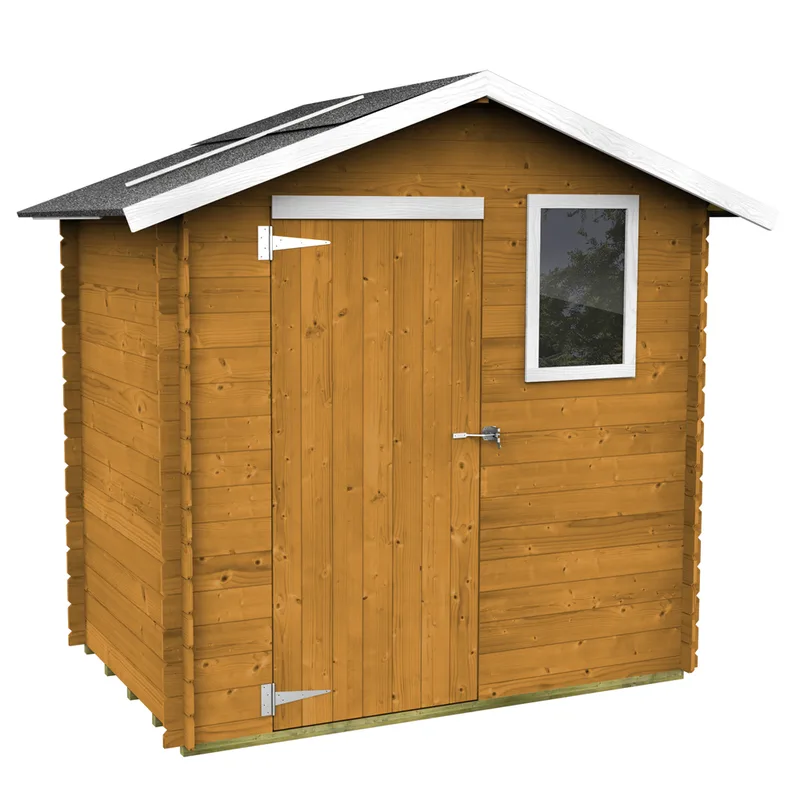 Alce Livia 198x130 mélèze - Abri de jardin en bois - Avec fenêtre frontale - 198x130x205 cm