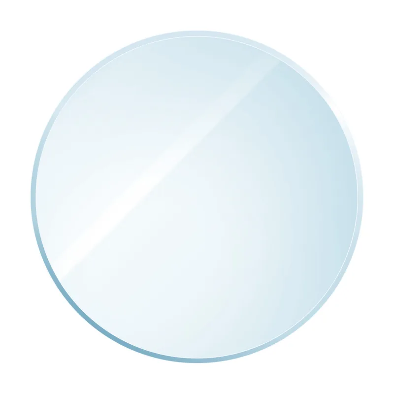 Plaque de verre circulaire Raik Kamin avec facette incluse