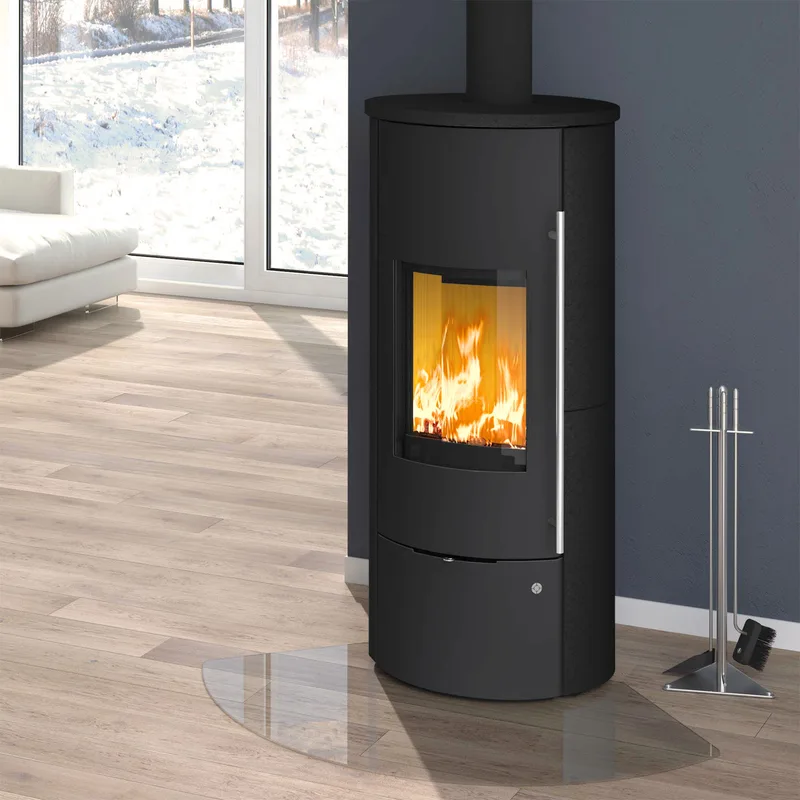 Olsberg Tolima Aqua II Compact Poêle à bois avec échangeur d'eau Acier Noir | Revêtement en céramique Hématite