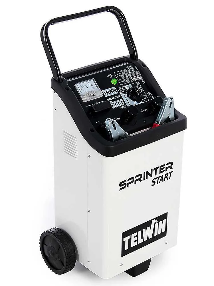 Telwin Sprinter 6000 Start - Chargeur de voiture et démarreur - batteries 12/24V, 20 à 1550Ah