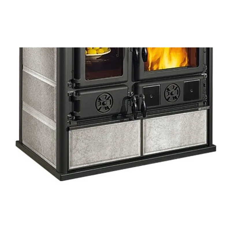 La Nordica rosa sx REVERSE.16 petra - cuisinière à bois en pierre naturelle